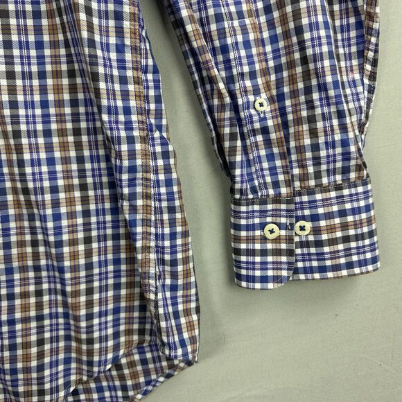Peter Millar Button Down Shirt Long Sleeve XL Multicolor Plaid Pocket - Picture 7 of 8